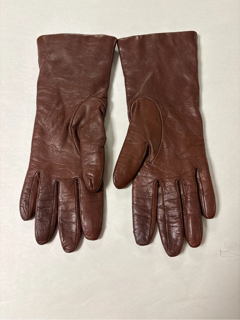 Fownes Brothers Classic Brown Leather Gloves Cashmere Lining size 7